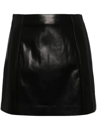 Tout A Coup Faux Fur Mini Skirt In Black