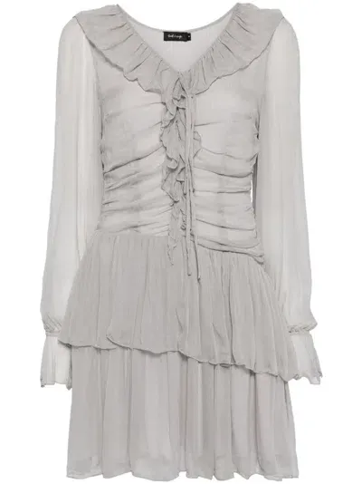 Tout A Coup Ruffle-detailing Mini Dress In 灰色