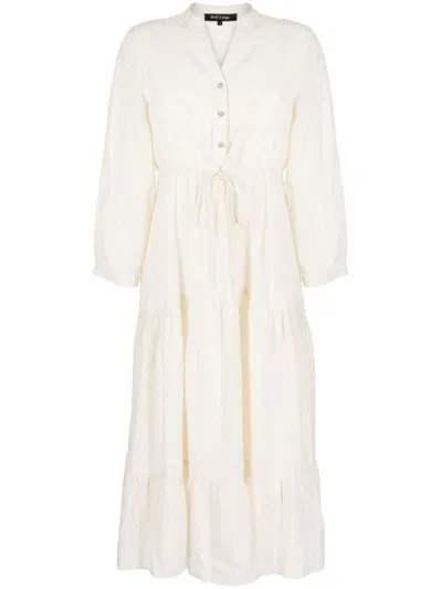 Tout A Coup V-neck Pleated Dress In Weiss