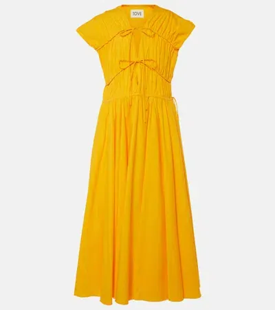 Tove Ceres Gathered Cotton Midi Dress In Yellow