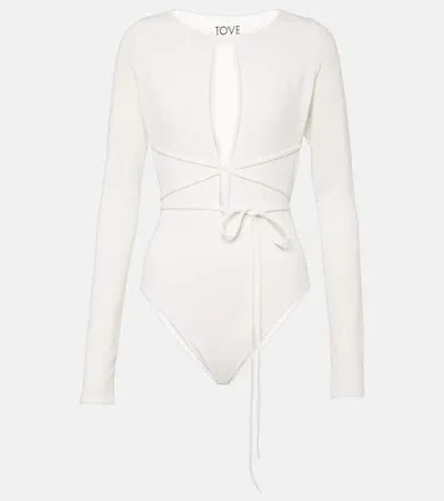 Tove Jennifer Cutout Crêpe Jersey Bodysuit In White