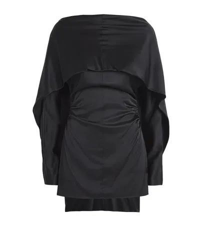 Tove Long-sleeve Katana Cape Top In Black