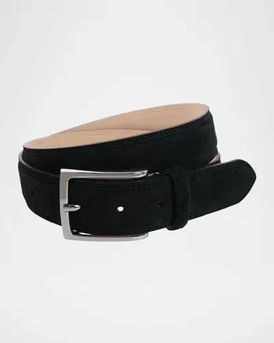 Trafalgar Men's Armando Suede Belt, 35mm In Black