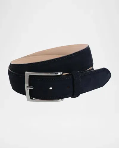 Trafalgar Men's Armando Suede Belt, 35mm In Navy