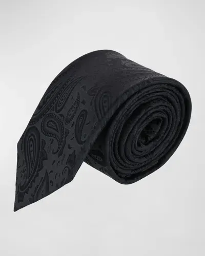 Trafalgar Banbury Silk Tie In Black