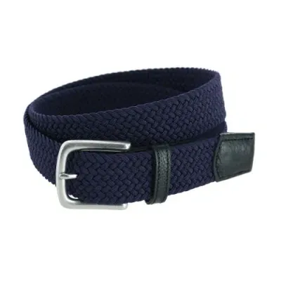 Trafalgar Big & Tall Riverside Solid Stretch Weave Belt In Navy