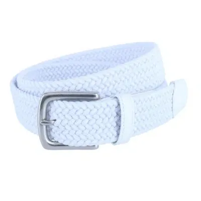 Trafalgar Riverside Solid Stretch Weave Belt In White