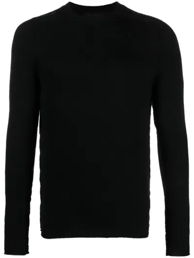 Transit Contrast-stitching Virgin Wool Jumper In Black