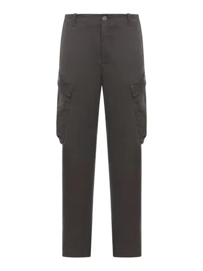 Transit Regular Fit Cargo Trousers In Tencell And Modal Stretch Frosted In Grey