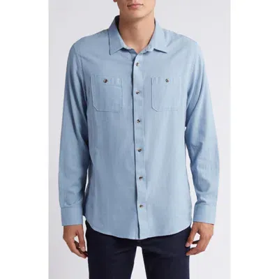 Travismathew Cloud Flannel Button-up Shirt In Light Blue