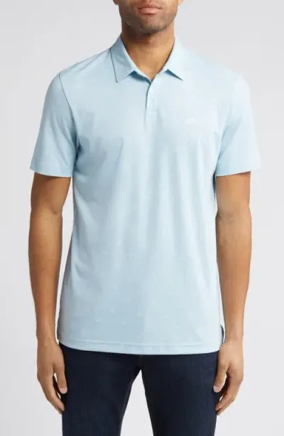 Travismathew Final State Geo Pattern Polo In Dream Blue