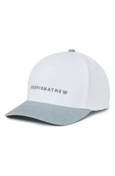 Travismathew Passing Lane Snapback Baseball Cap In White/heather Grey