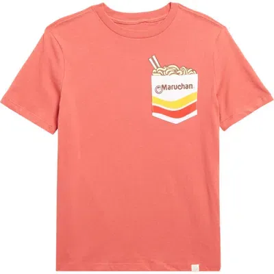 Treasure & Bond Kid's Ramen Cotton Pocket Graphic T-shirt In Red Mineral Ramen