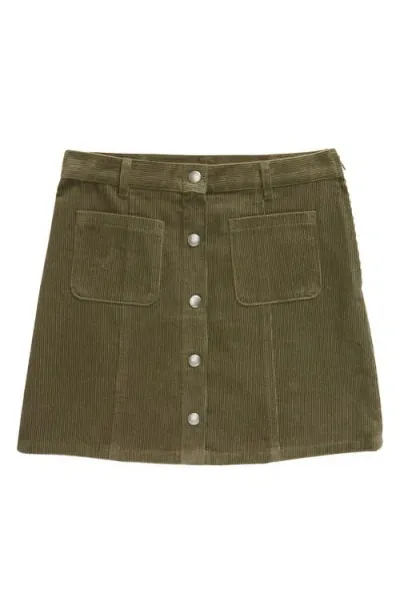 Treasure & Bond Kids' Cotton Corduroy Skirt In Olive Sarma