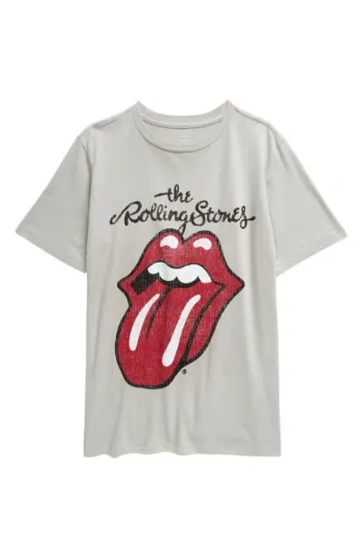 Treasure & Bond Kids' Cotton Graphic T-shirt In Grey Mirage Rolling Stones