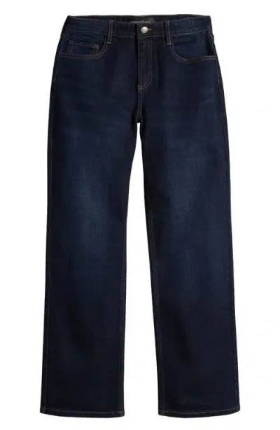 Treasure & Bond Kids' Loose Fit Straight Leg Jeans In Dark Wash