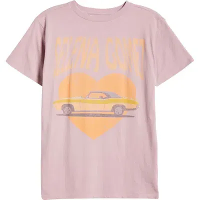 Treasure & Bond Kids' Oversize Cotton Graphic T-shirt In Pink Violet Selena Gomez