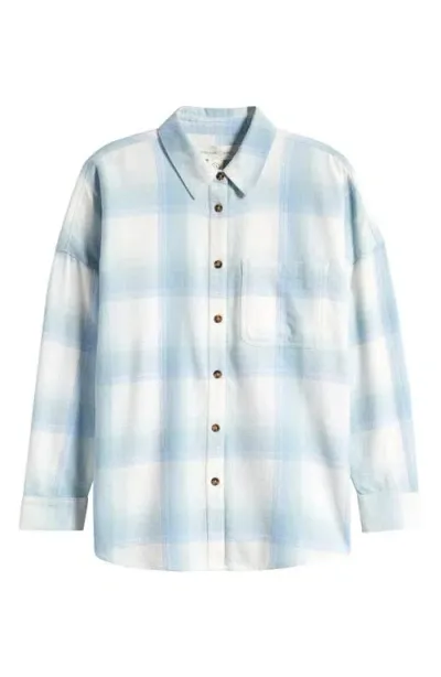 Treasure & Bond Kids' Oversize Plaid Cotton Button-up Shirt In Ivory Dove Rise Plaid