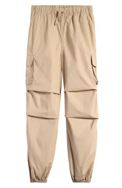 Treasure & Bond Kids' Parachute Cargo Pants In Tan Taupe