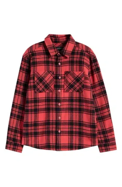 Treasure & Bond Kids' Plaid Flannel Button-up Shirt In Red Mineral Myles Plaid