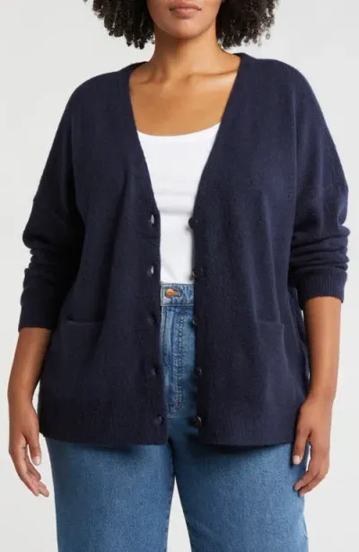 Treasure & Bond Oversize Cardigan In Navy Blazer