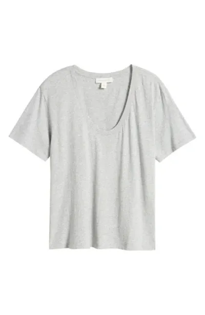 Treasure & Bond Relaxed Scoop Neck Cotton T-shirt In Grey Heather