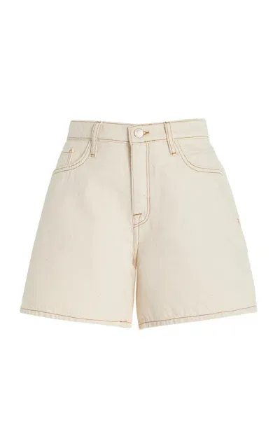 Triarchy T-baggy Mid-rise Boyfriend Shorts In Off-white