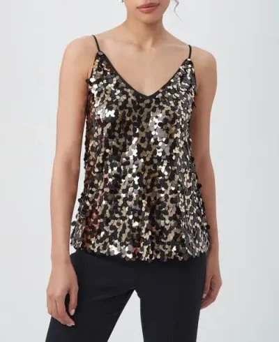 Trina Turk Becca Tank In Black/gold