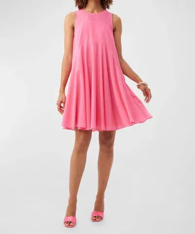 Trina Turk Mauvie Sleeveless Draped Trapeze Mini Dress In Pink