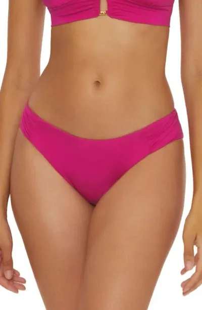 Trina Turk Monaco Side Tab Hipster Bikini Bottoms In Sangria