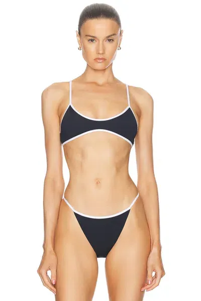 Tropic Of C Rio Bikini Top In Black & White Compression