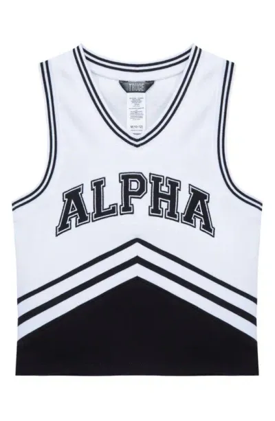 Truce Kids' Alpha Cheerleader Graphic Tank In Black