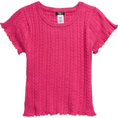 Truce Kids' Cable Knit Top In Pink