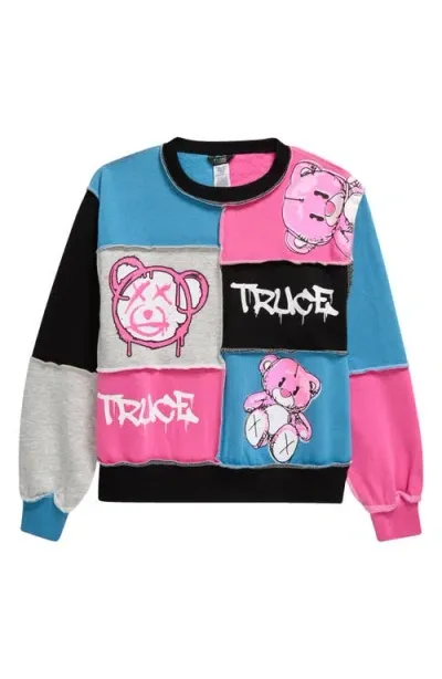 Truce Kids' Colorblock Sweatshirt In Pink Multi