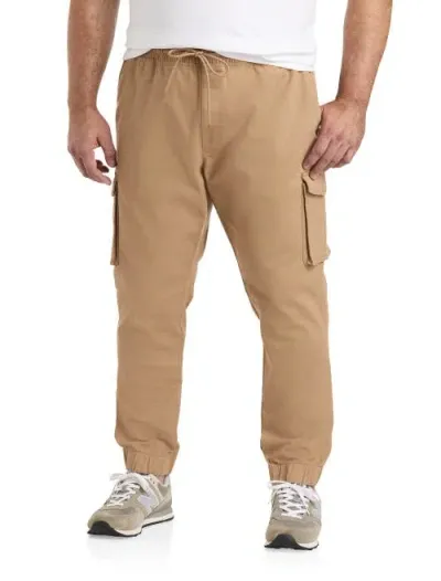 True Nation By Dxl Cargo Joggers In Burro