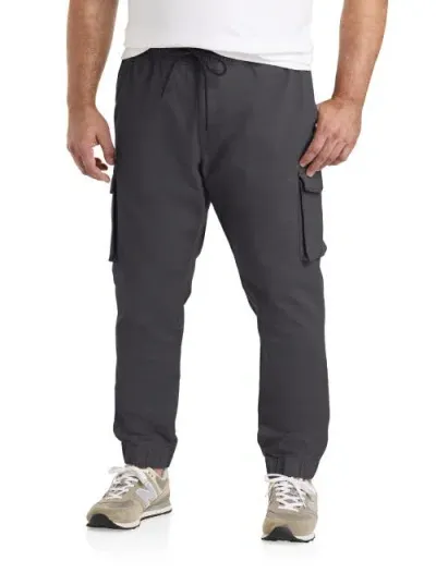 True Nation By Dxl Cargo Joggers In Obsidian