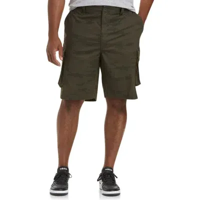 True Nation By Dxl Stretch Ripstop Cargo Shorts In Dark Olive