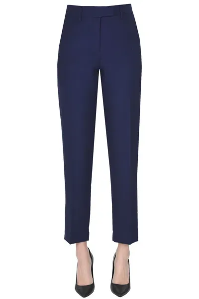 True Royal Kim Wool Trousers In Navy Blue