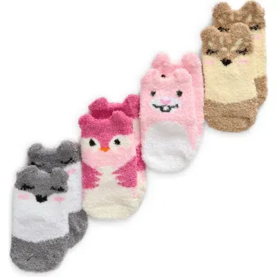 Trumpette Kids'  Forest Friends Assorted 4-pack Chenille Socks In Multi