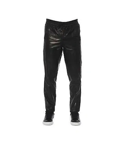 Pre-owned Trussardi Lamb Lederhose Mit Seiten- Und Gesasstaschen - Pants - Black -size In Schwarz