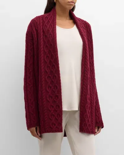 Tse Cashmere Cashmere Cable-knit Cardigan In Currant