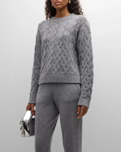 Tse Cashmere Cashmere Cable-knit Crewneck Sweater In Heather Grey