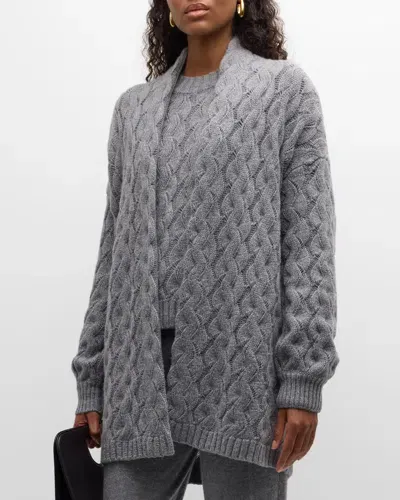 Tse Cashmere Cashmere Oversized Cable-knit Cardigan In Heather Grey