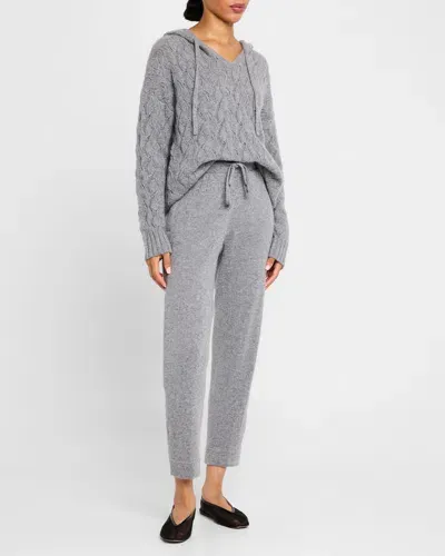 Tse Cashmere Recycled Cashmere Cropped Jogger Pants In Heather Grey