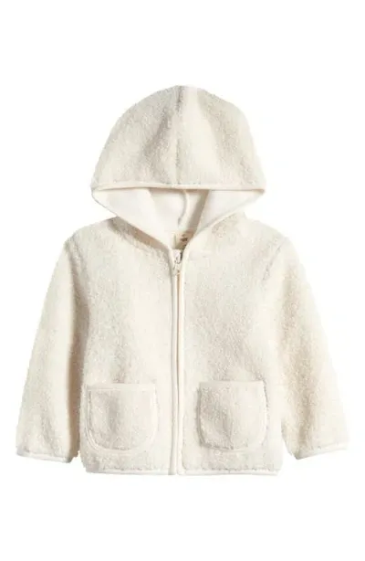 Tucker + Tate Babies'  Cozy Fleece Hooded Jacket In Ivory Egret