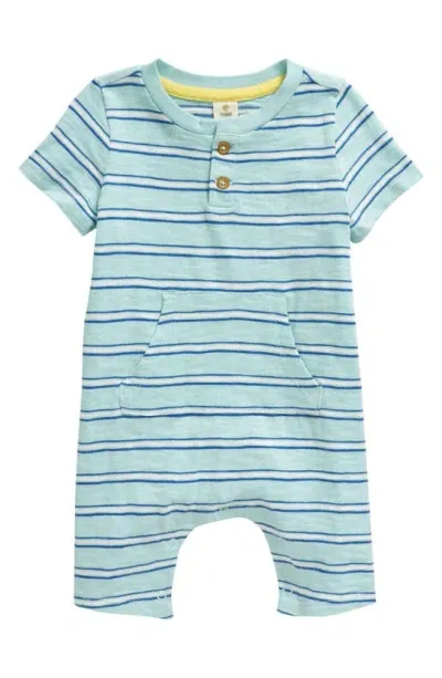 Tucker + Tate Babies' Henley Pocket Romper In Teal Eggshell Kaia Stp