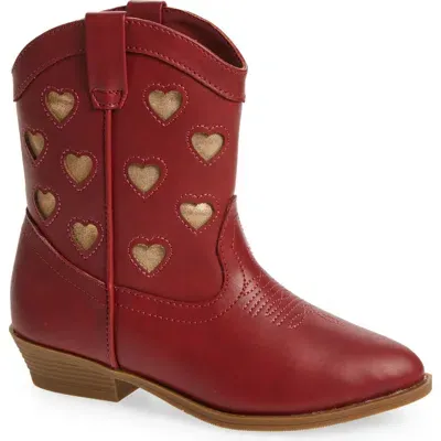 Tucker + Tate Kids' Cade Heart Western Boot In Red Ochre