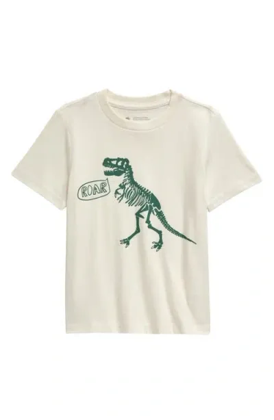 Tucker + Tate Kids' Cotton Graphic T-shirt In White Snow Dino Roar