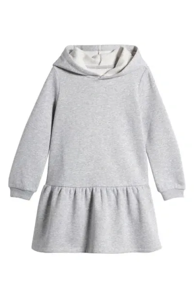 Tucker + Tate Kids' Long Sleeve Hooded Fleece Sweatshirt Dress In Grey Soft Heather