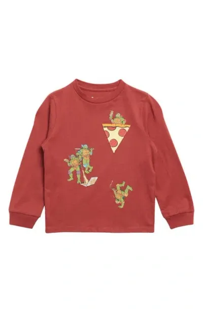 Tucker + Tate Kids' Ninja Turtles Long Sleeve Graphic T-shirt In Red Ochre Tmnt